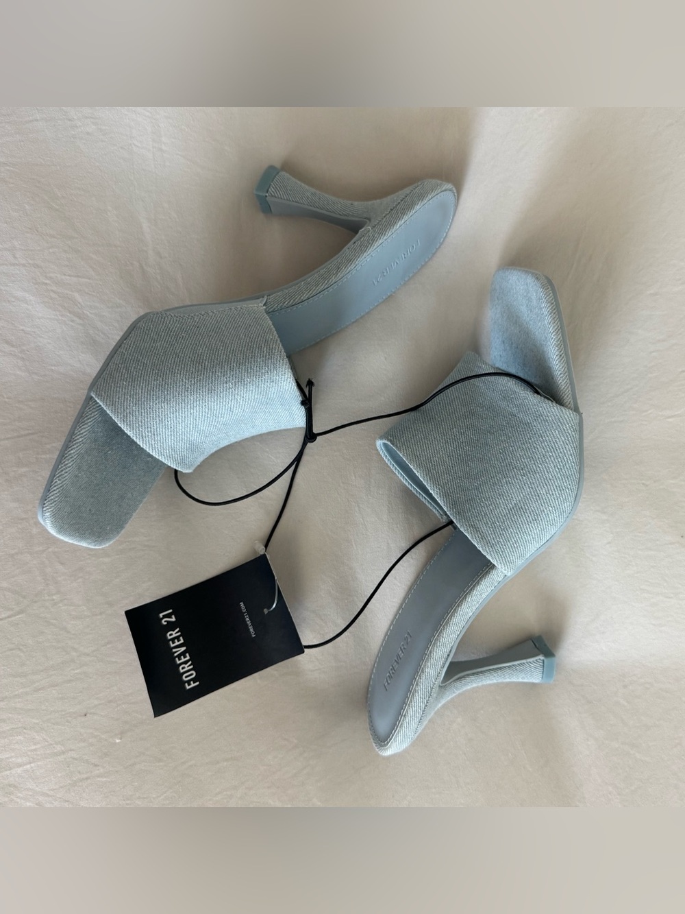 Forever 21 Light Blue Open-Toe Heeled Heel